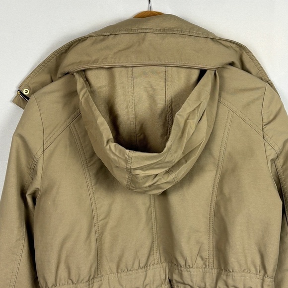 Marks & Spencer PerUna Women Hooded Trench coat US Sz 6 UK Sz 10 Body Sensor Tan - Picture 10 of 16